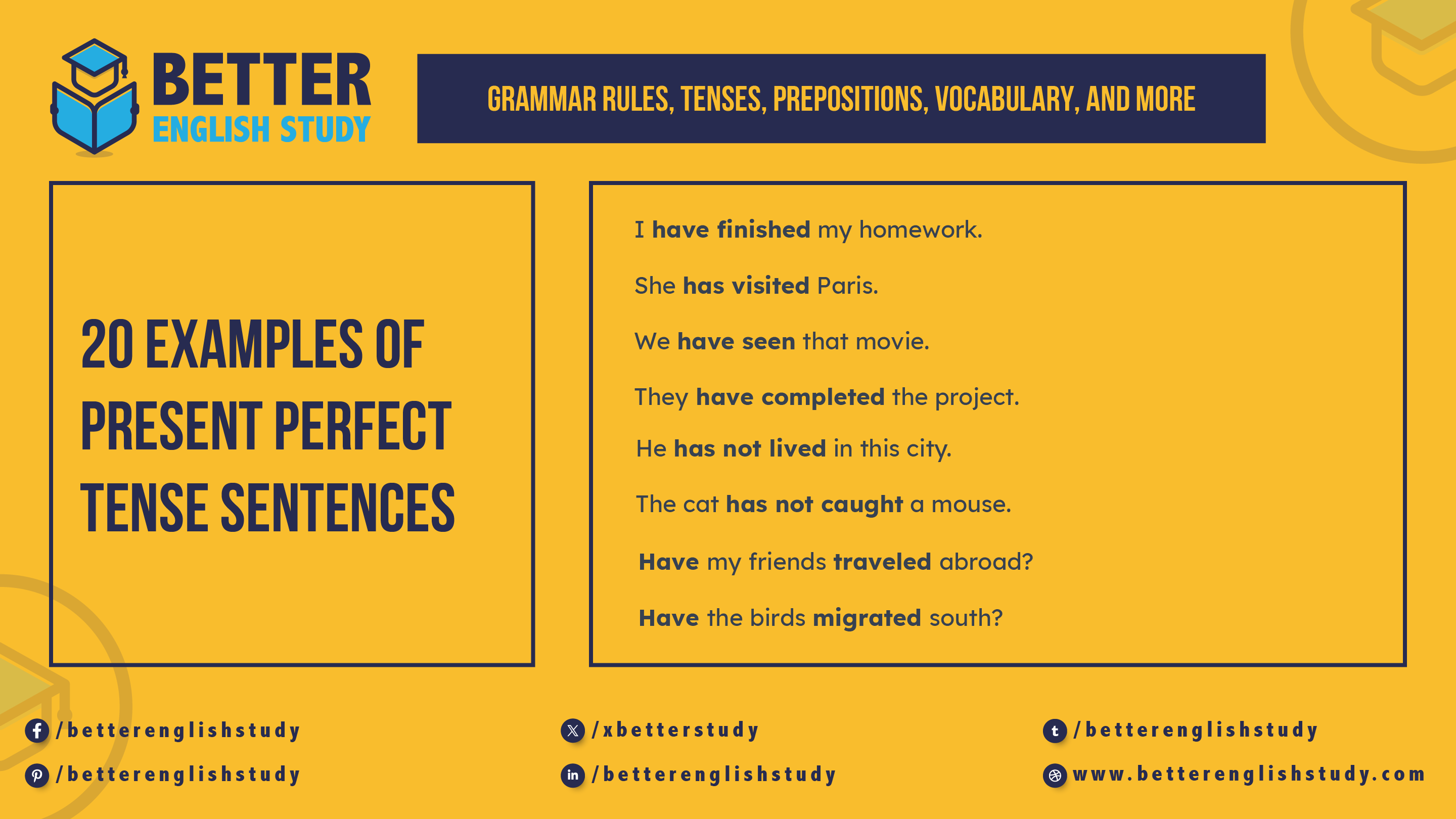 20 Examples of Present Perfect Tense Sentences feature Image