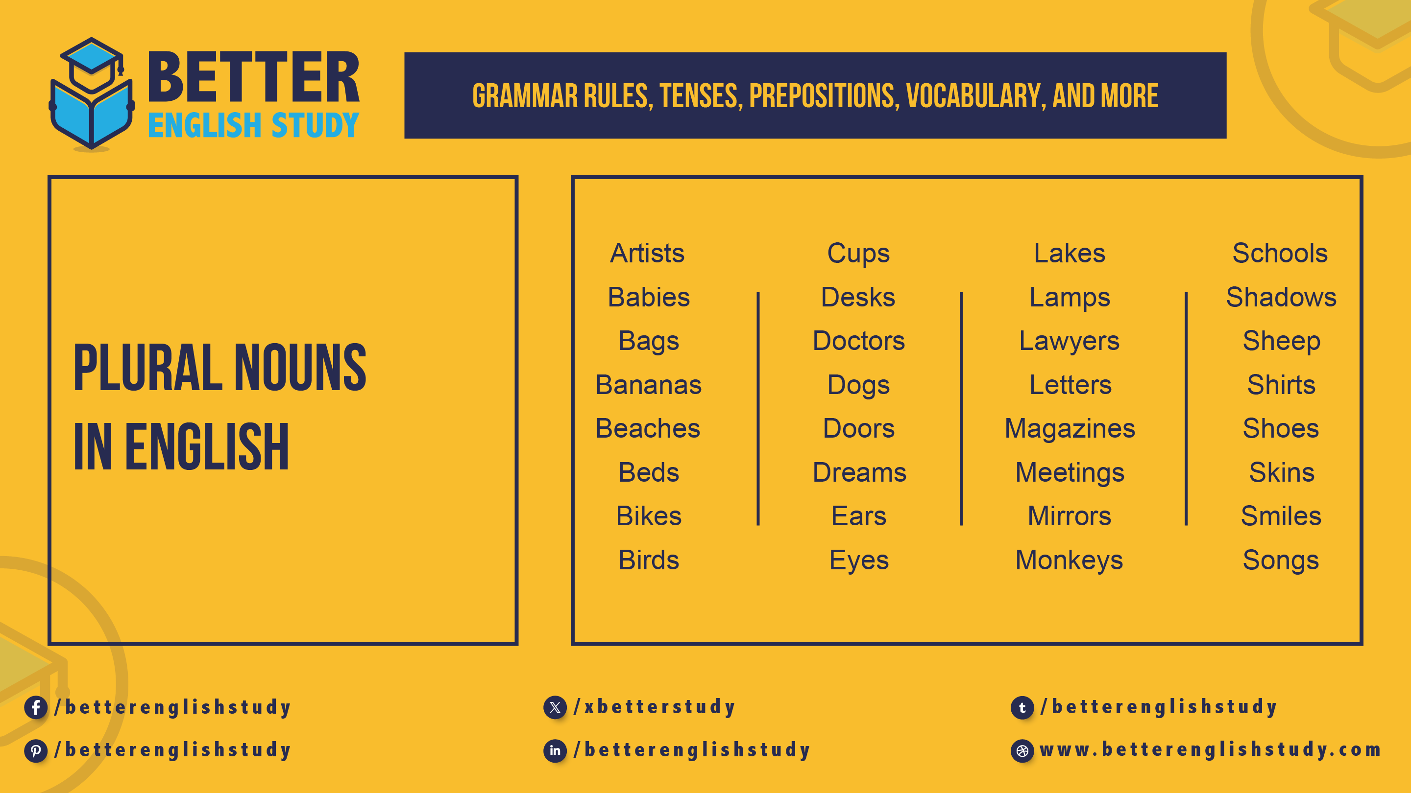 Plural Nouns in English with Examples