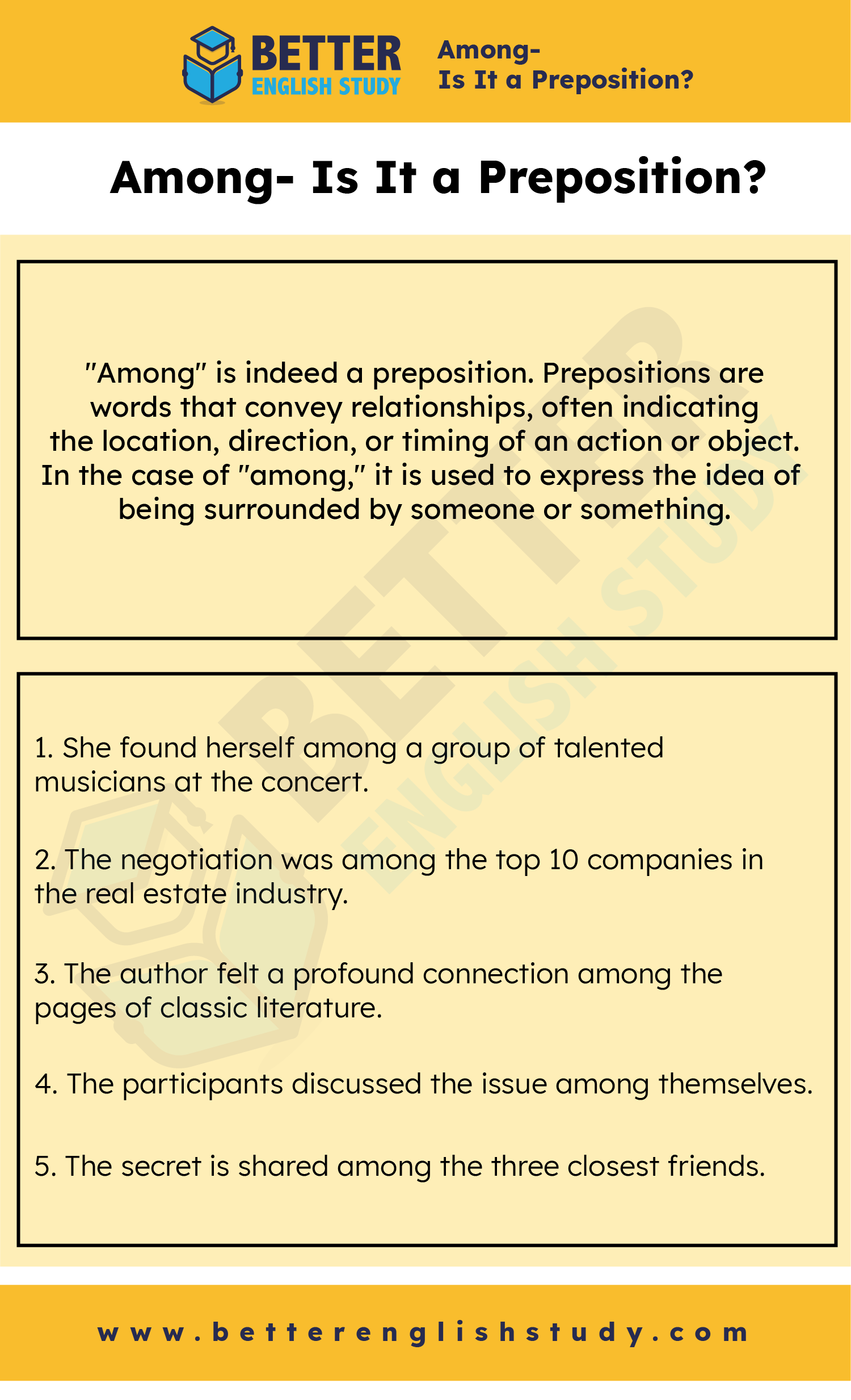 Is among a preposition