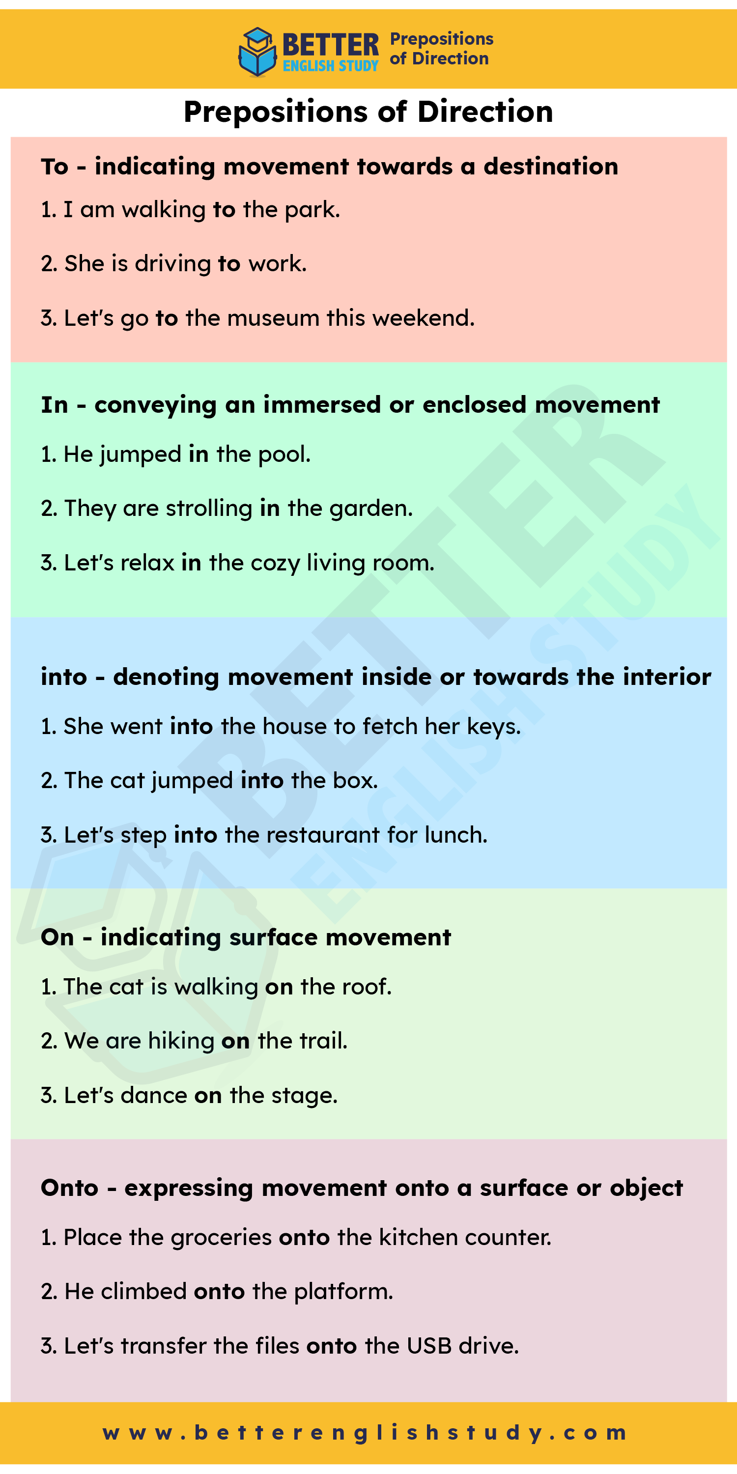 Preposition of direction