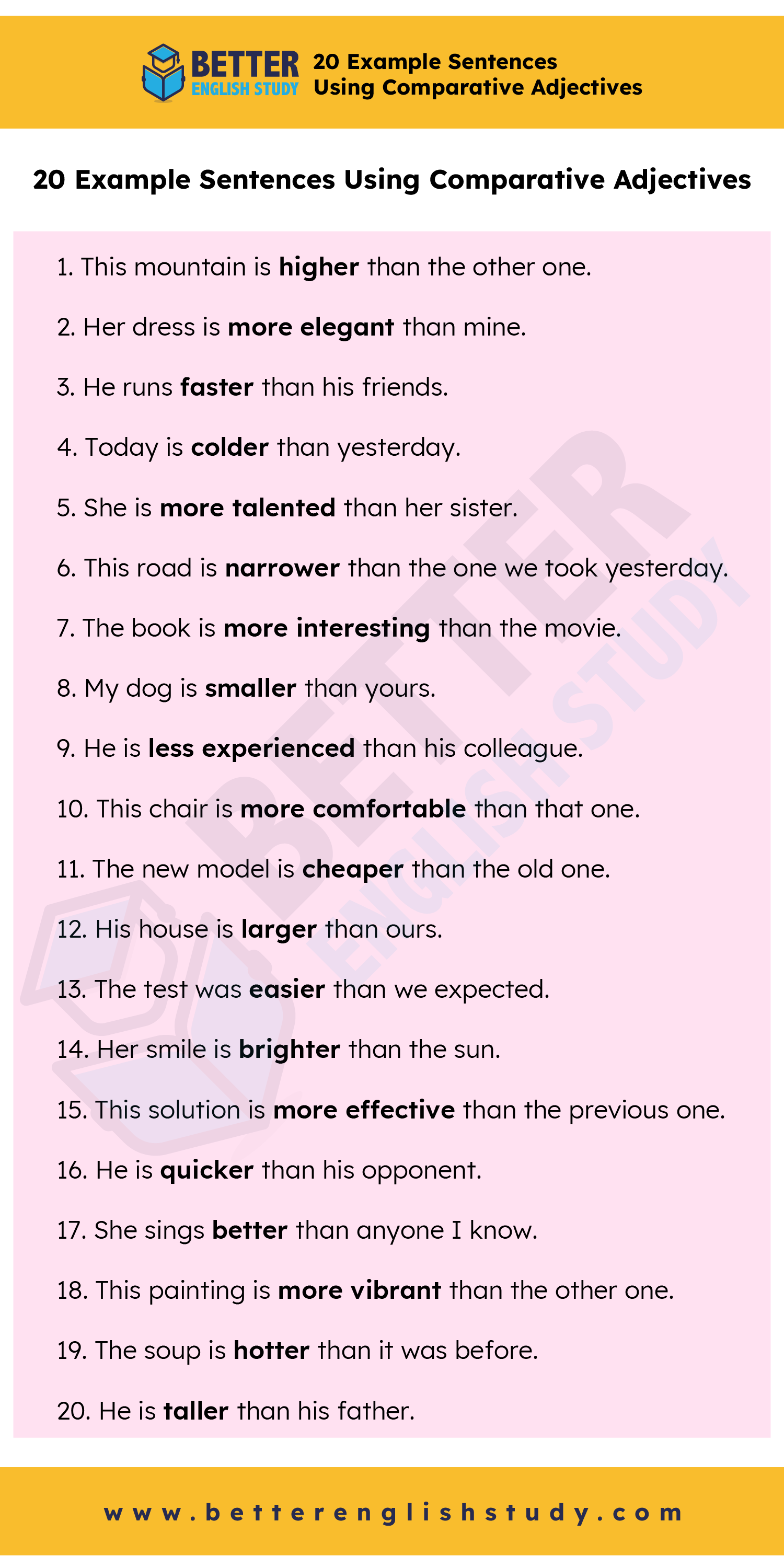 Comparative Adjectives with Examples 