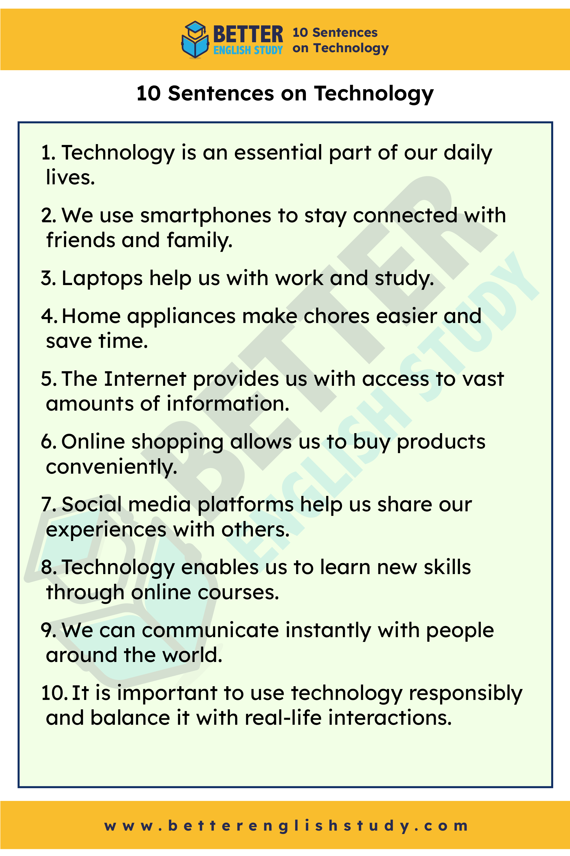 10 sentences on technology