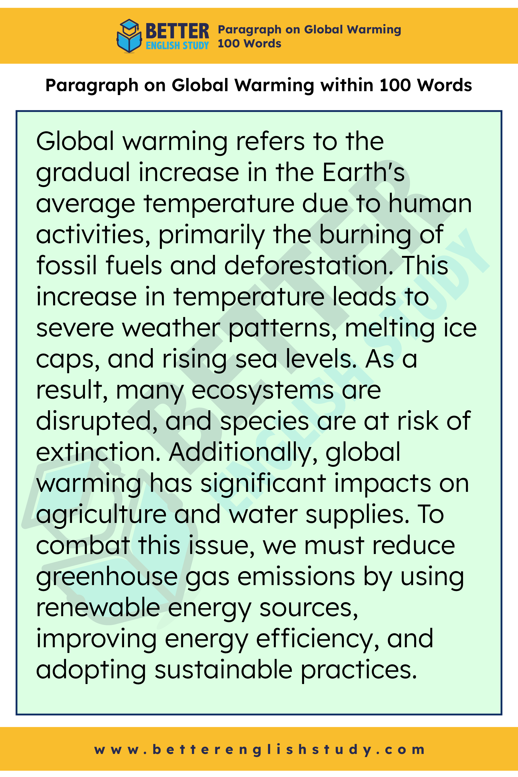 Paragraph on Global Warming100