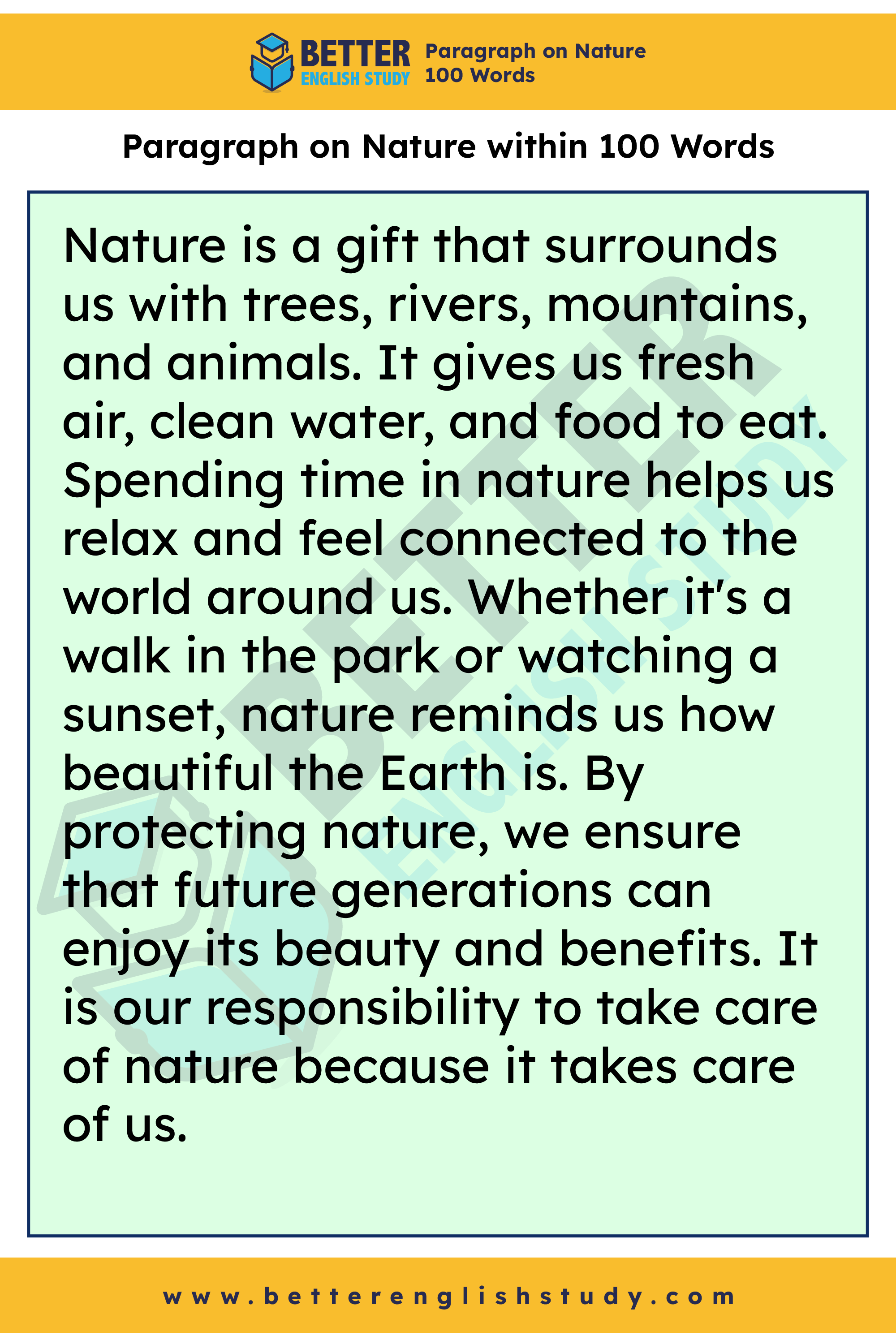 Paragraph on Nature within 100 words