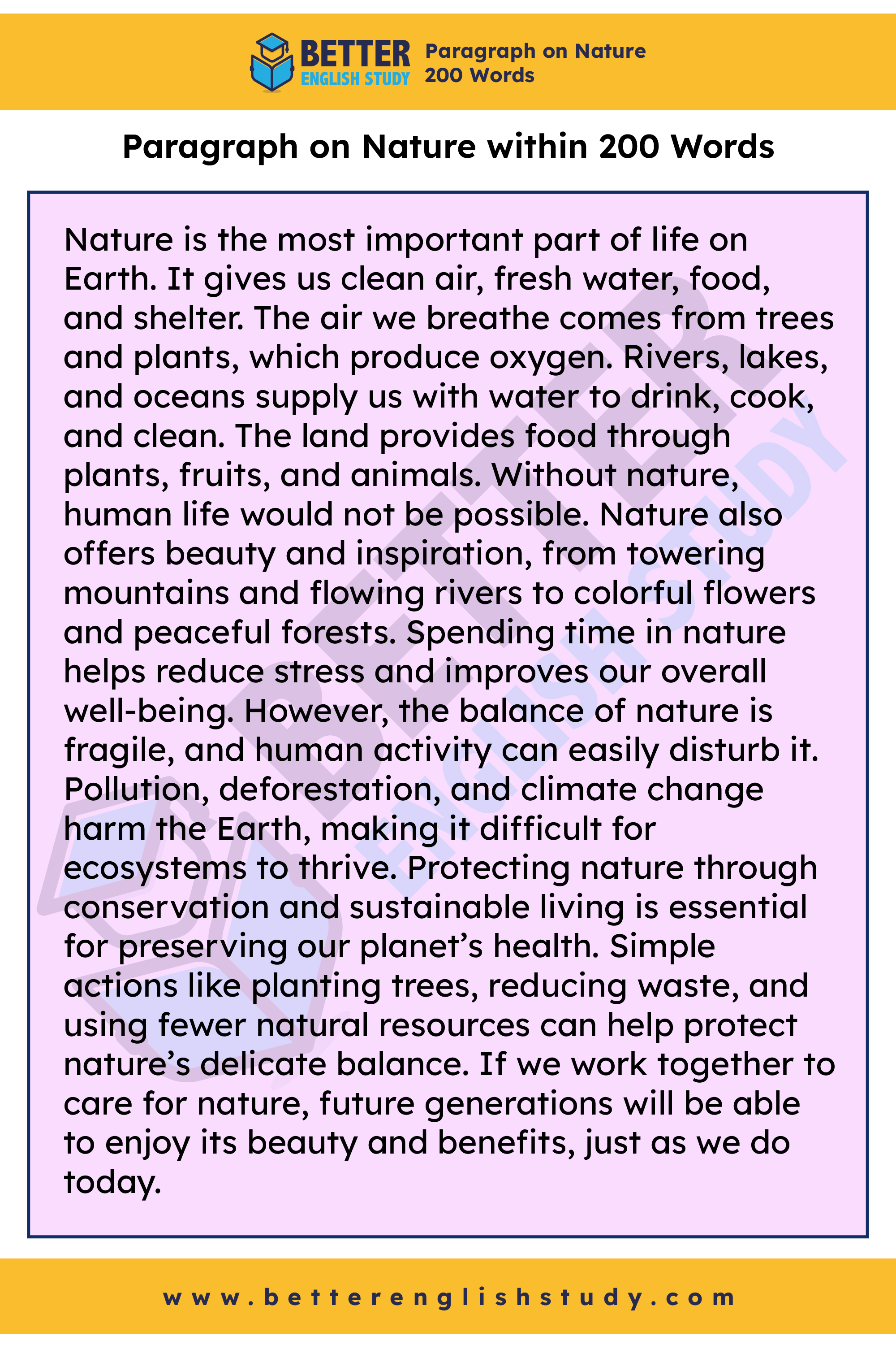 Paragraph on Nature within 200 words