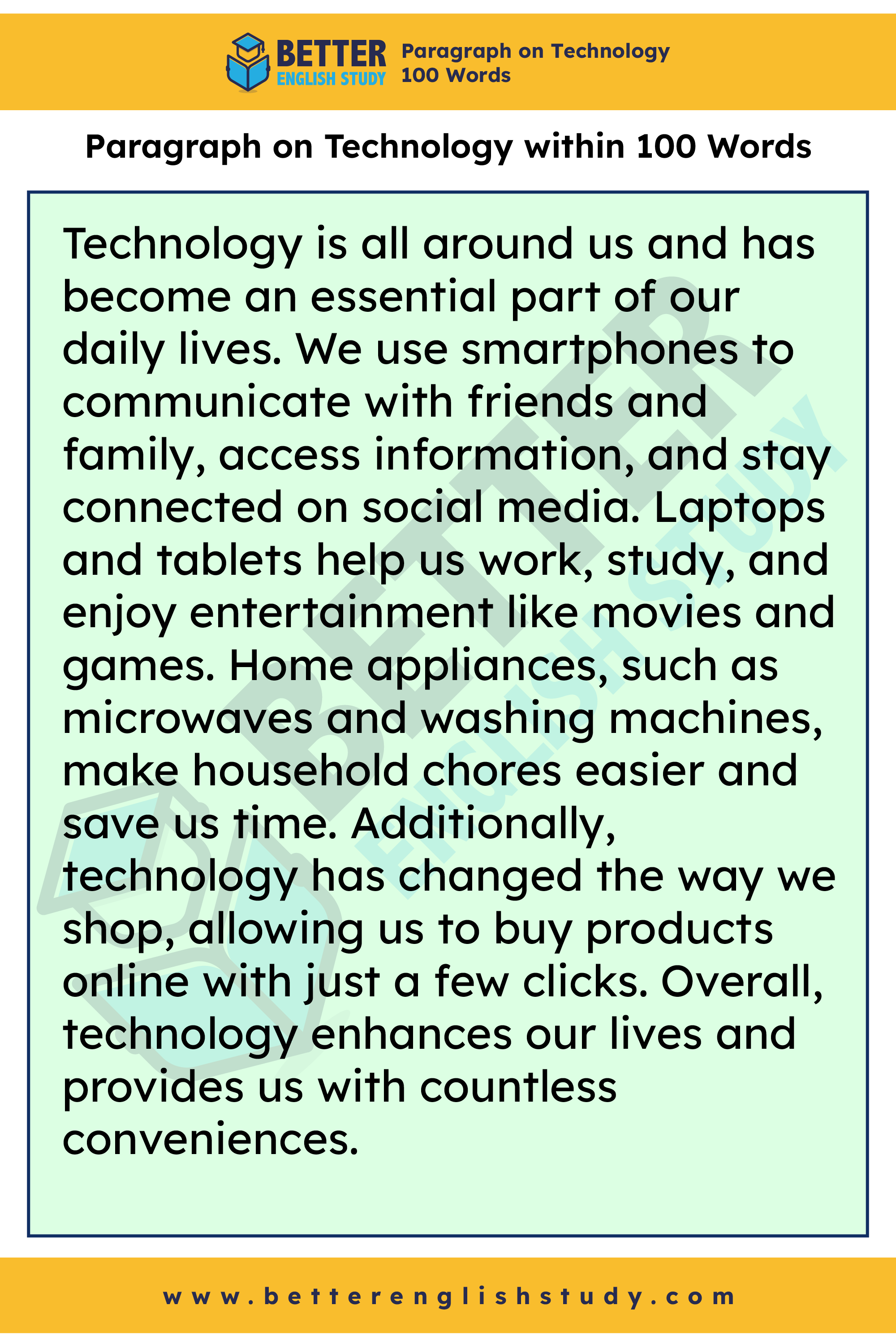 Paragraph on technology 100 words