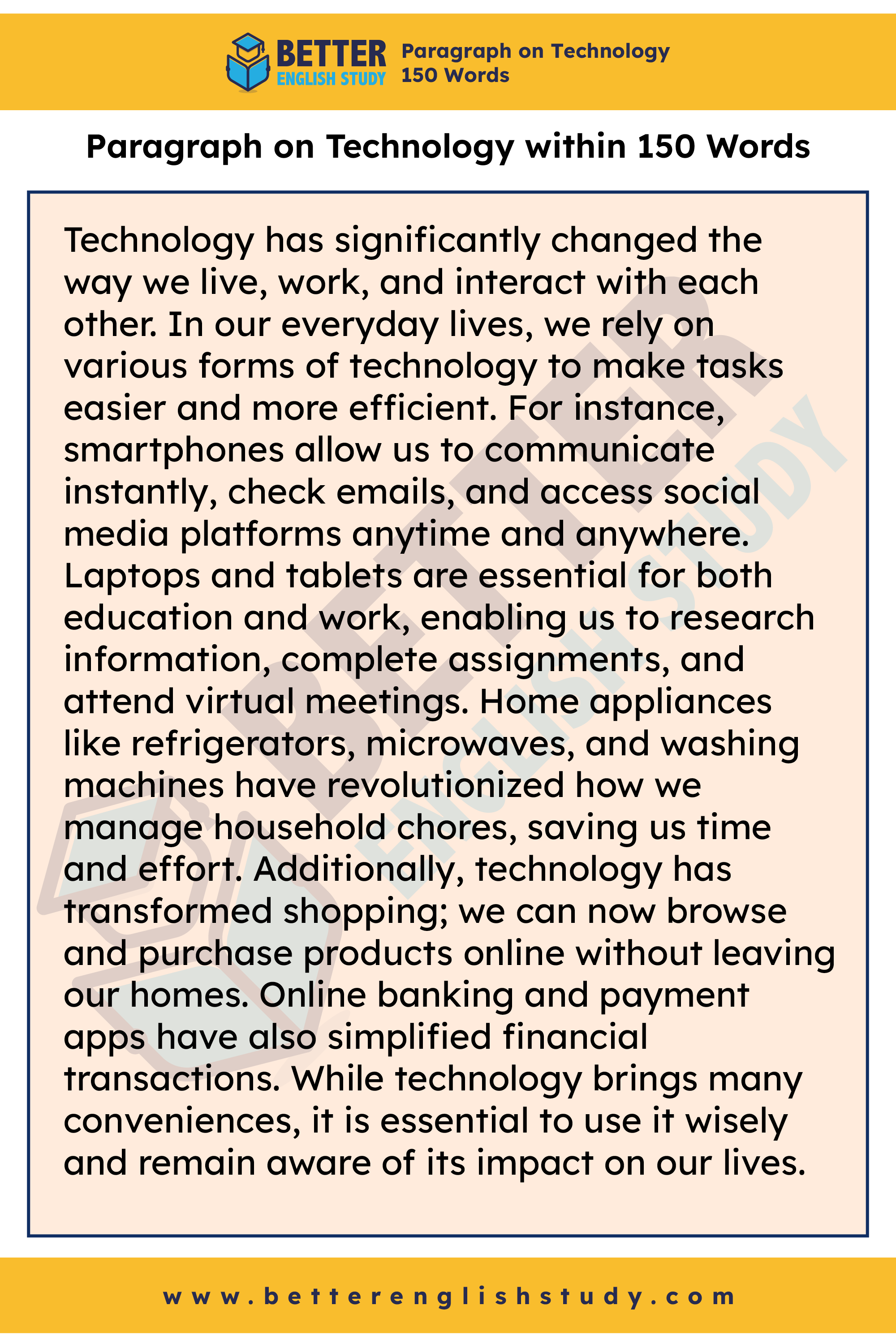 Paragraph on technology 150 words