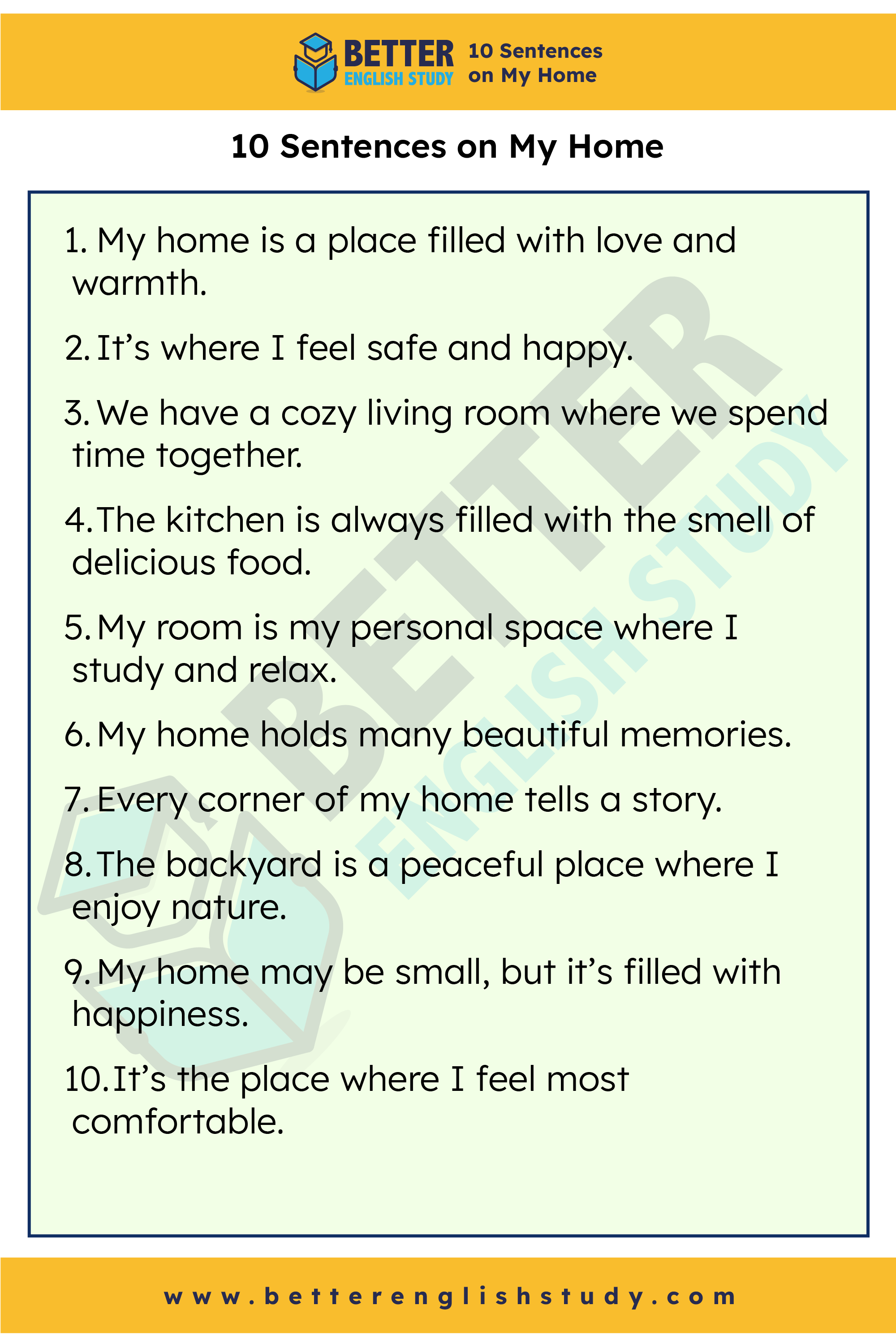 10 sentences on My Home