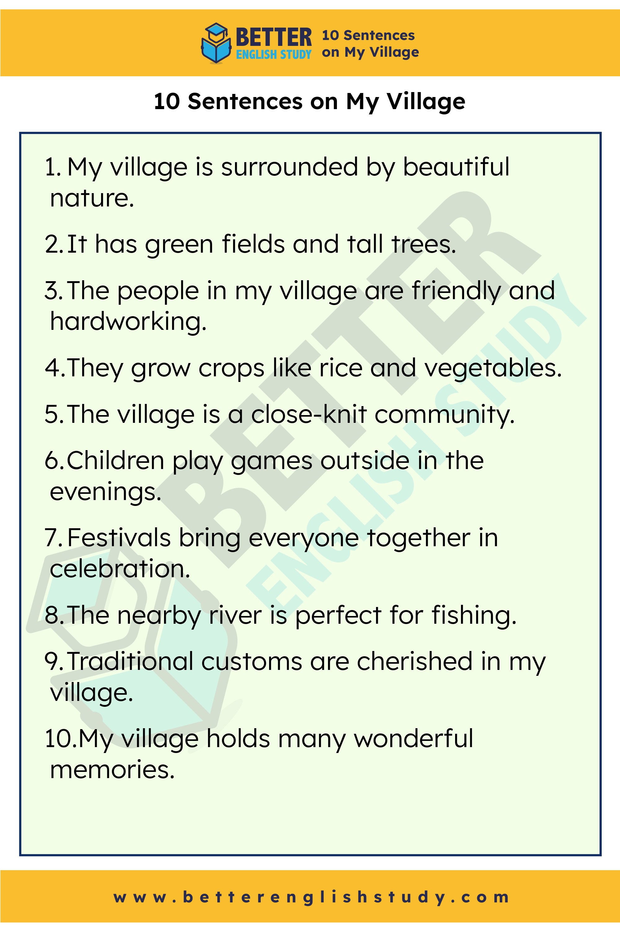 10 sentences on My Village