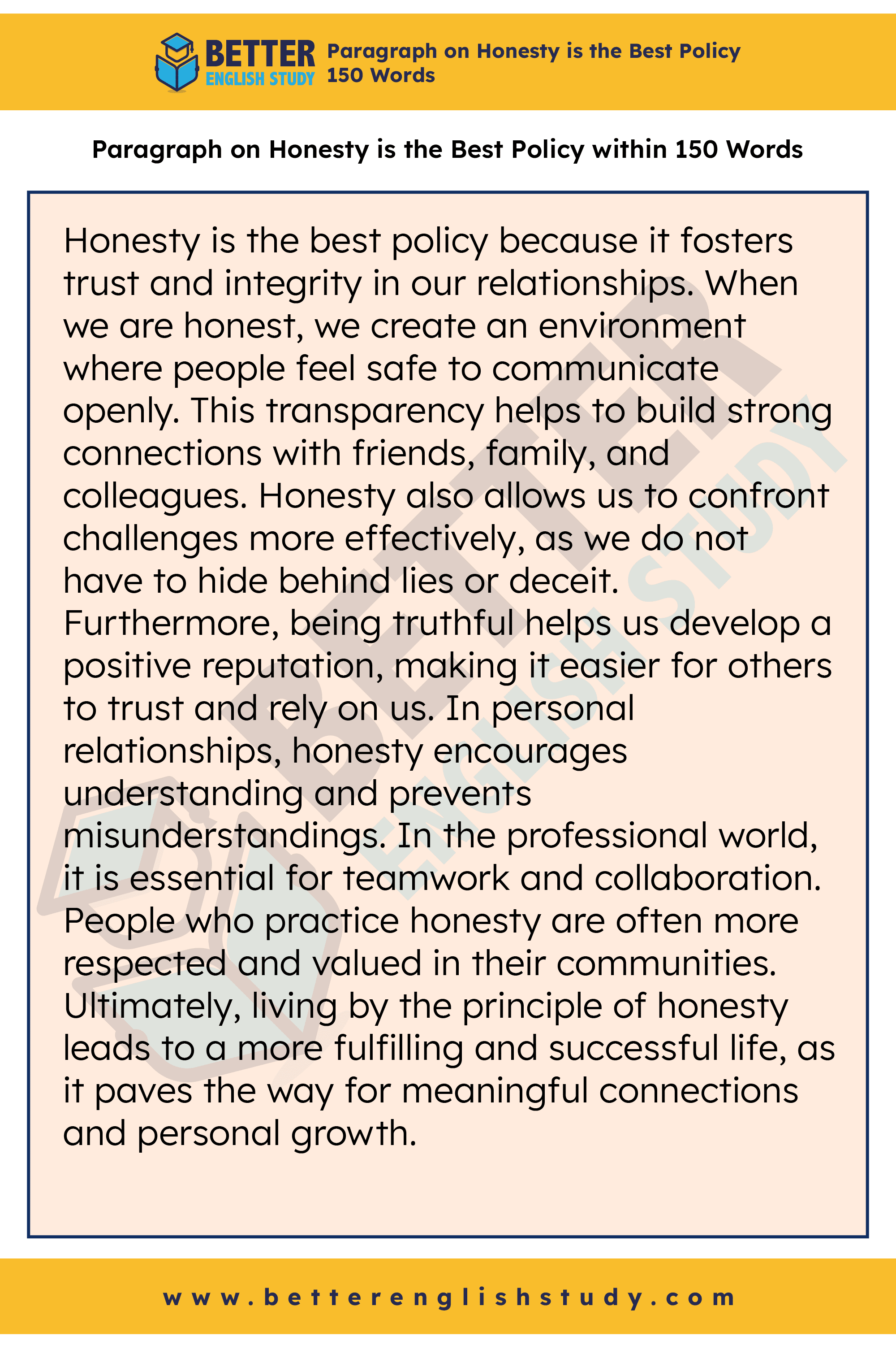 A Paragraph on Honesty is the Best Policy 150 words