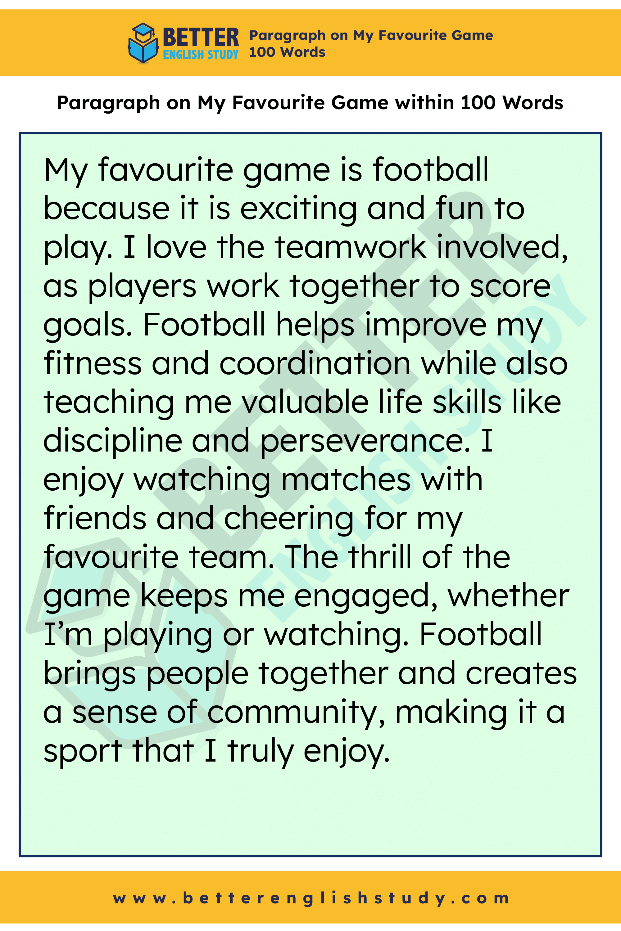 Paragraph on My Favourite Game 100 words