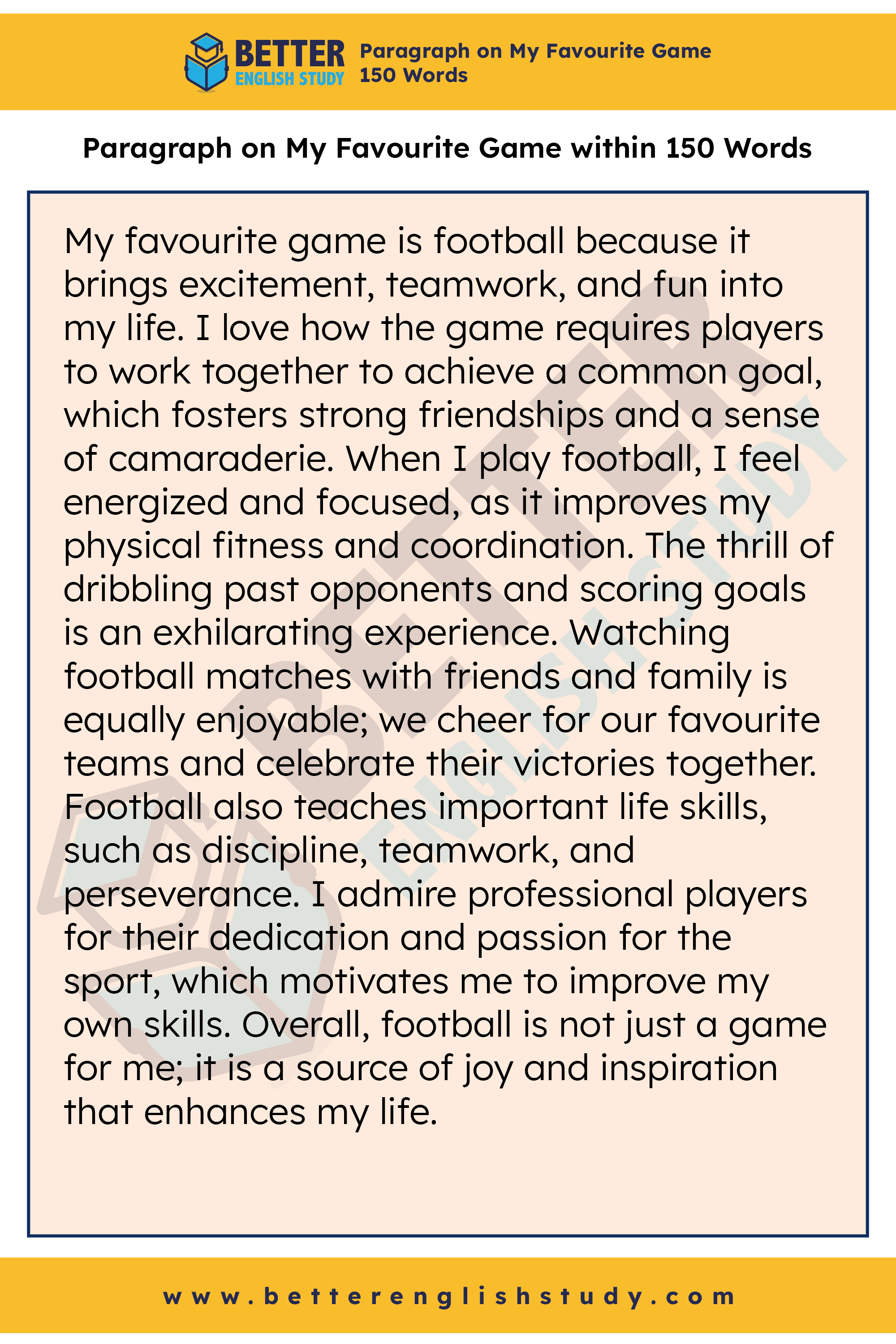 Paragraph on My Favourite Game 150 words