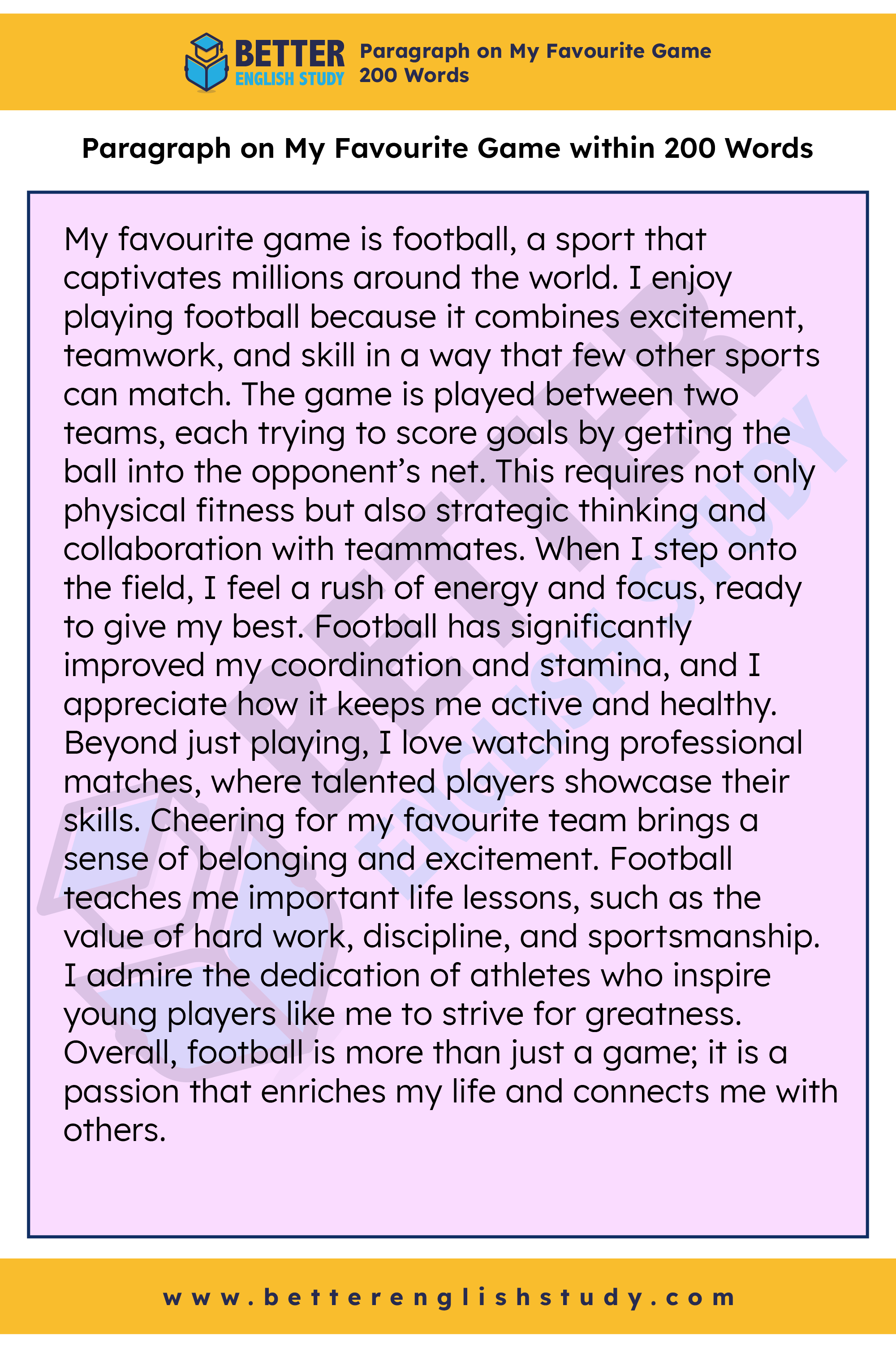 Paragraph on My Favourite Game 200 words