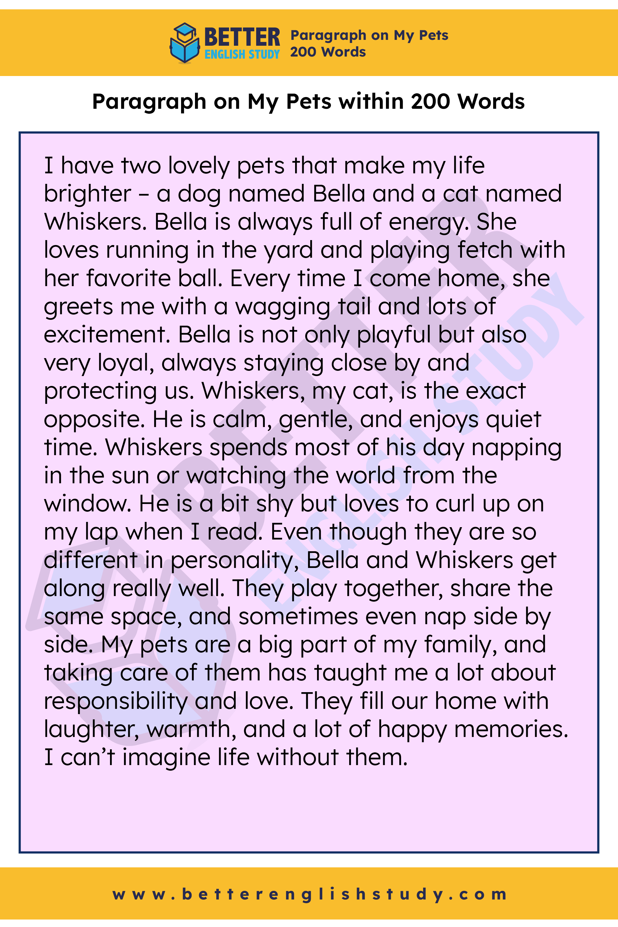 A Paragraph on My Pets 200 words