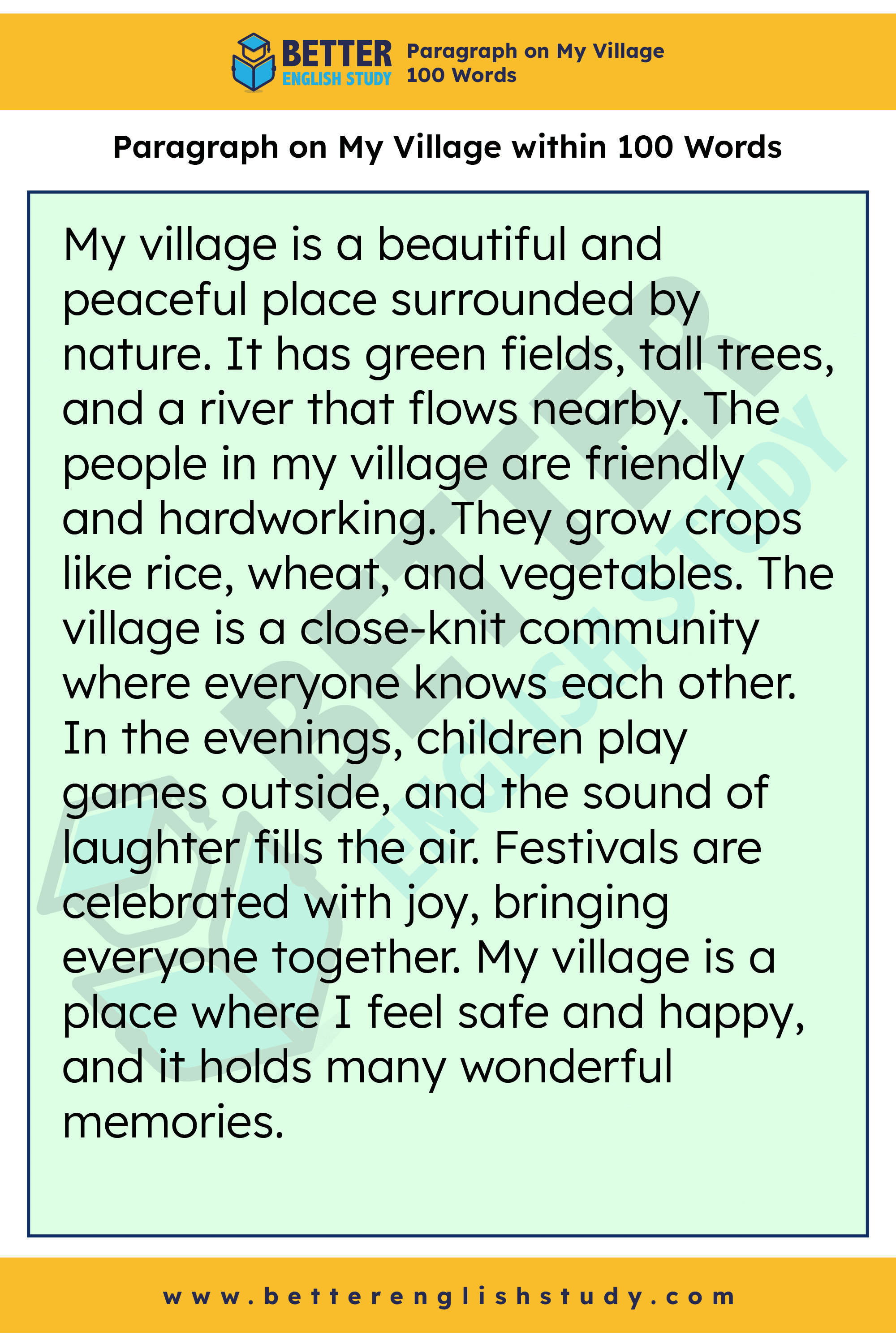 A Paragraph on My Village 100 words