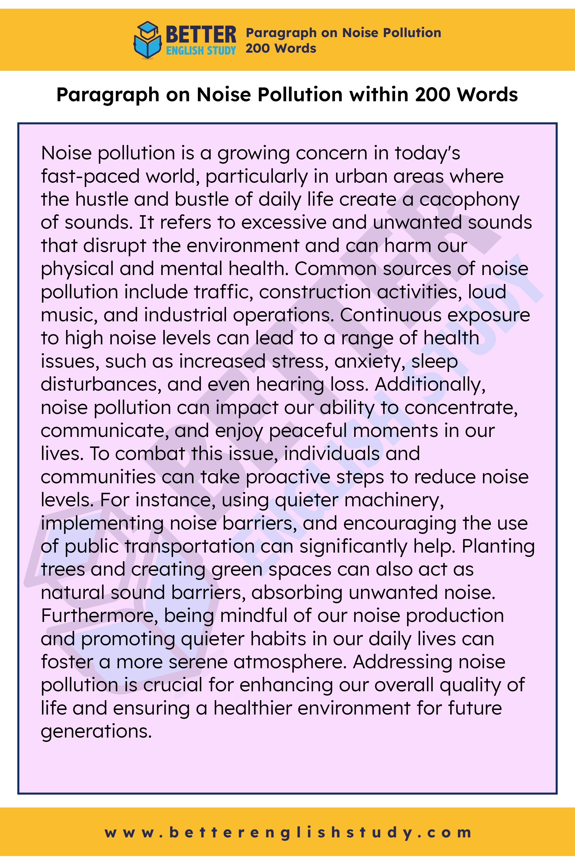 Paragraph on Noise Pollution 200