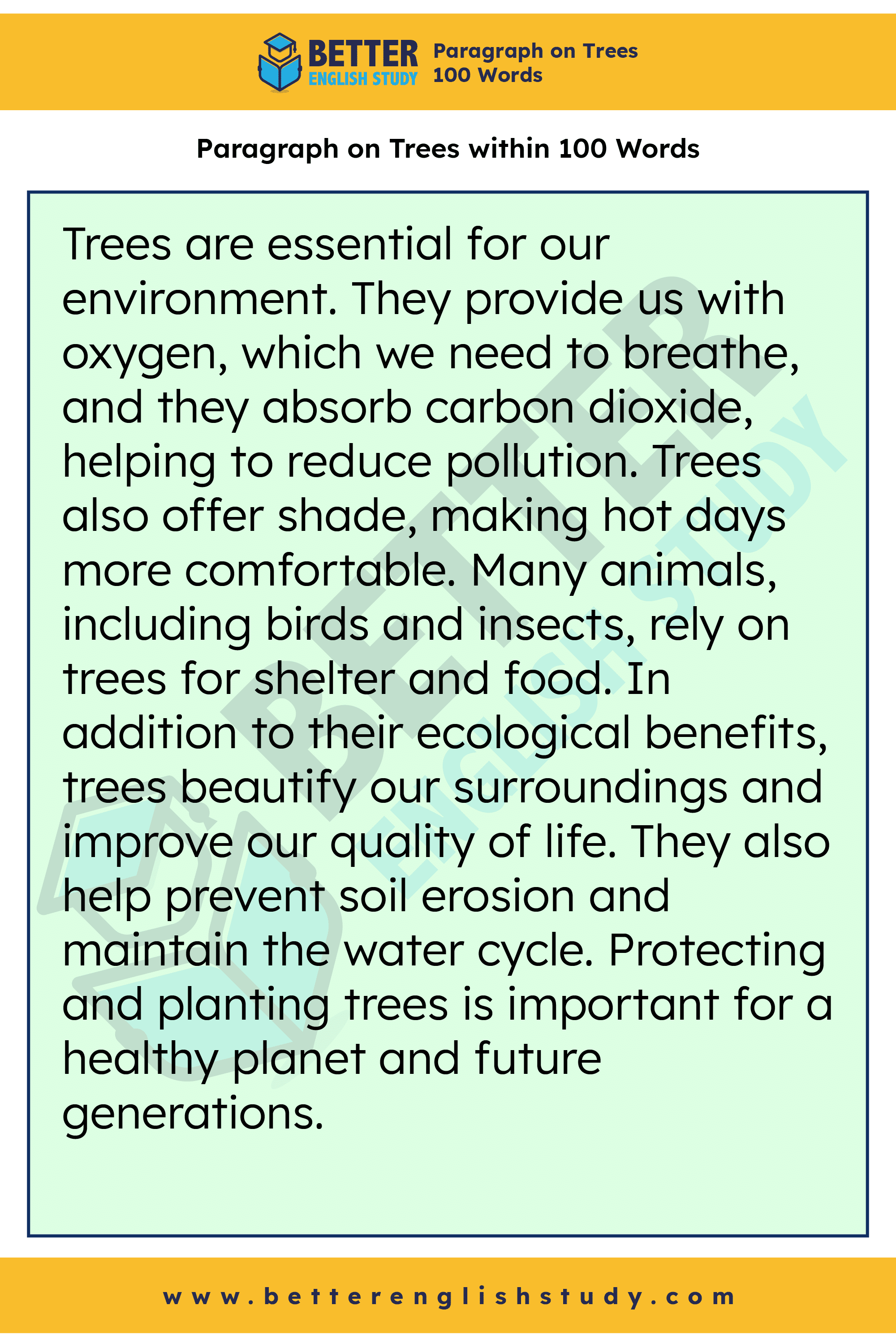 A paragraph on trees 100 words