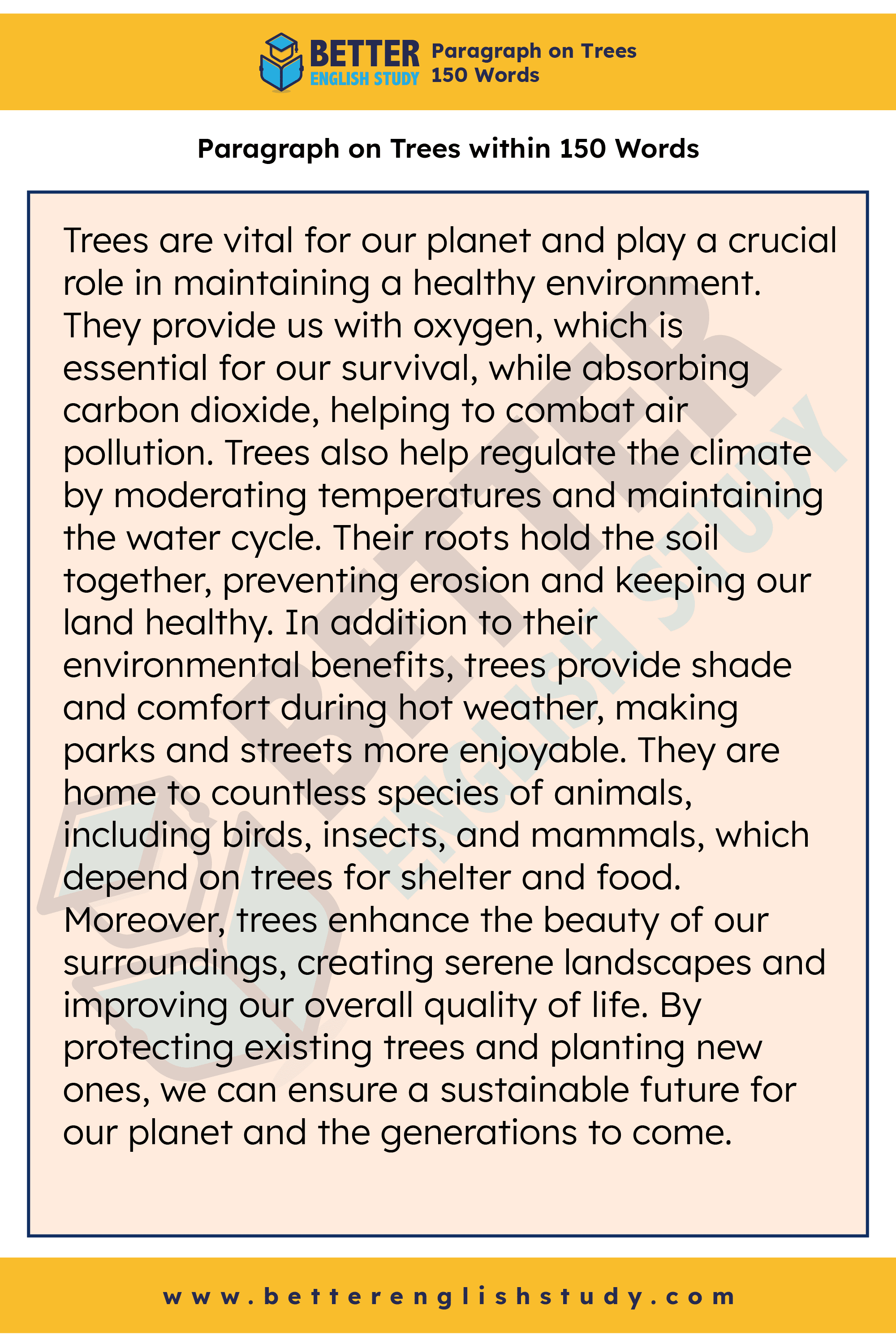 A paragraph on trees 150 words