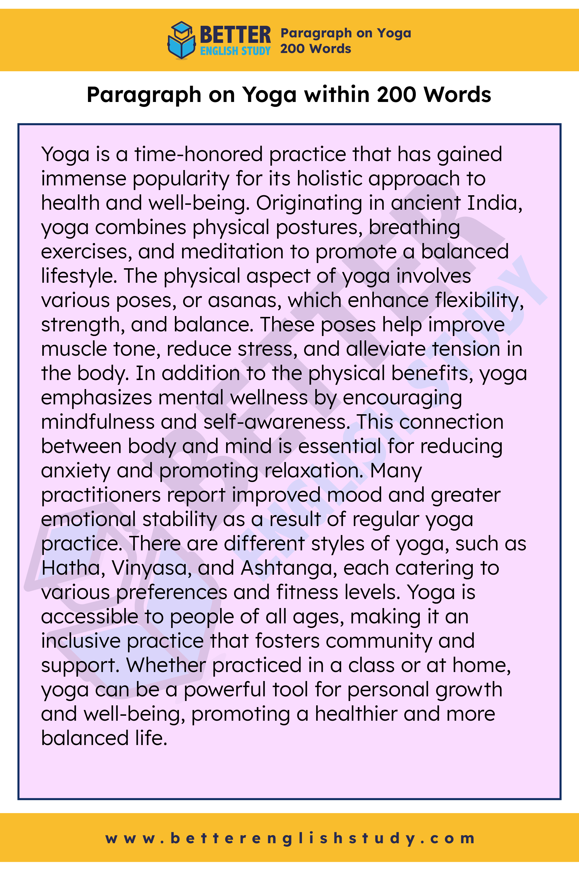 A paragraph on yoga 200 words